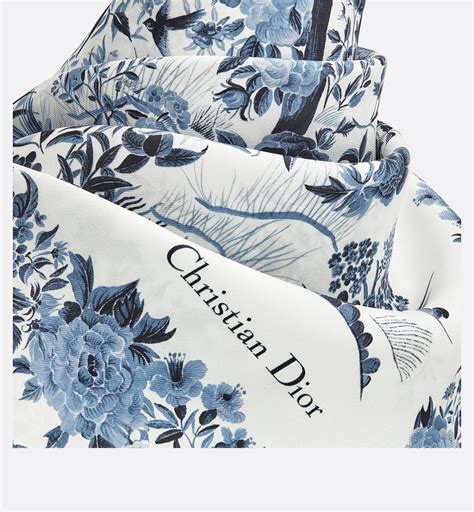 dior blue and white print|Miss Dior Allover 90 Square Scarf White and Pale Blue Silk Twill.